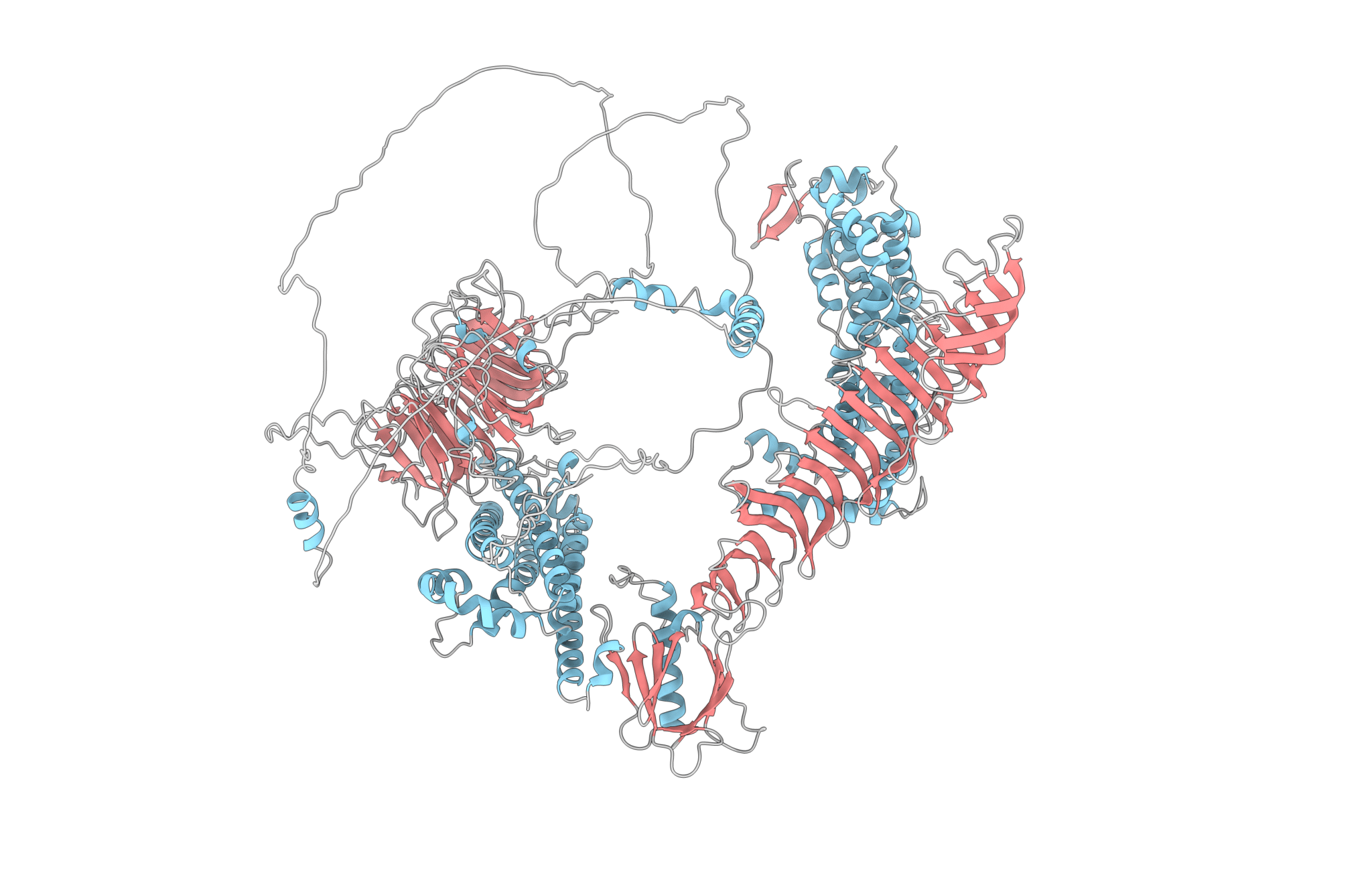 Predicted structure of the monomeric ALS2 protein.